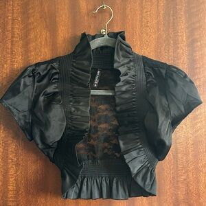 Love Culture Black Ruffled & Lace Bolero